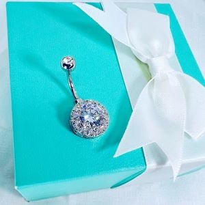 316 Stainless AAA CZ Hand Crafted Belly Ring NEW Glitz Glam Sparkle Shine